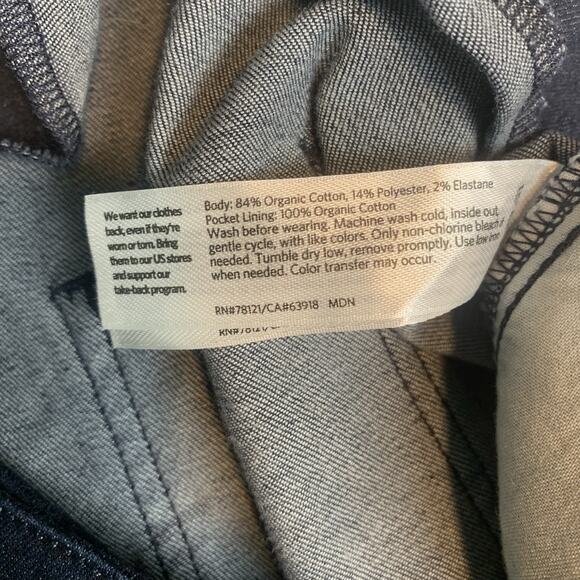 Eileen Fisher Jeans Womens 14 Pleated Front Tapered Ankle Leg Dark Wash Organic - Picture 6 of 9